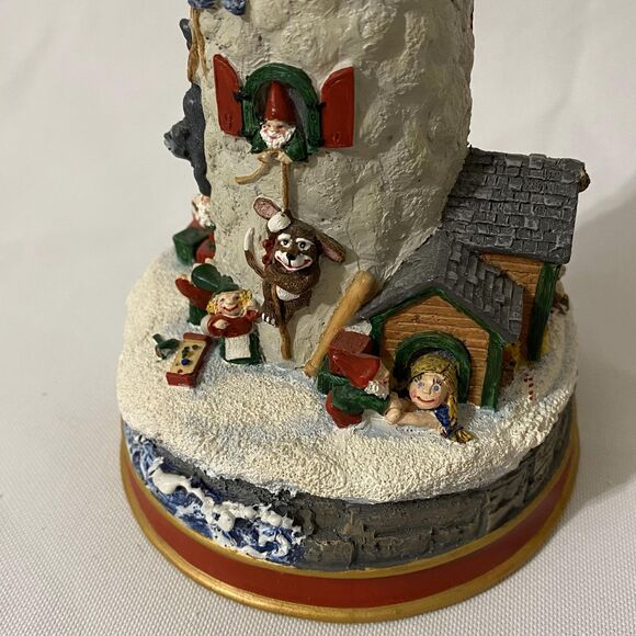 VTG Christmas Lighthouse Candlesticks Filling Santas Sack & Waiting for Santa - Picture 4 of 10